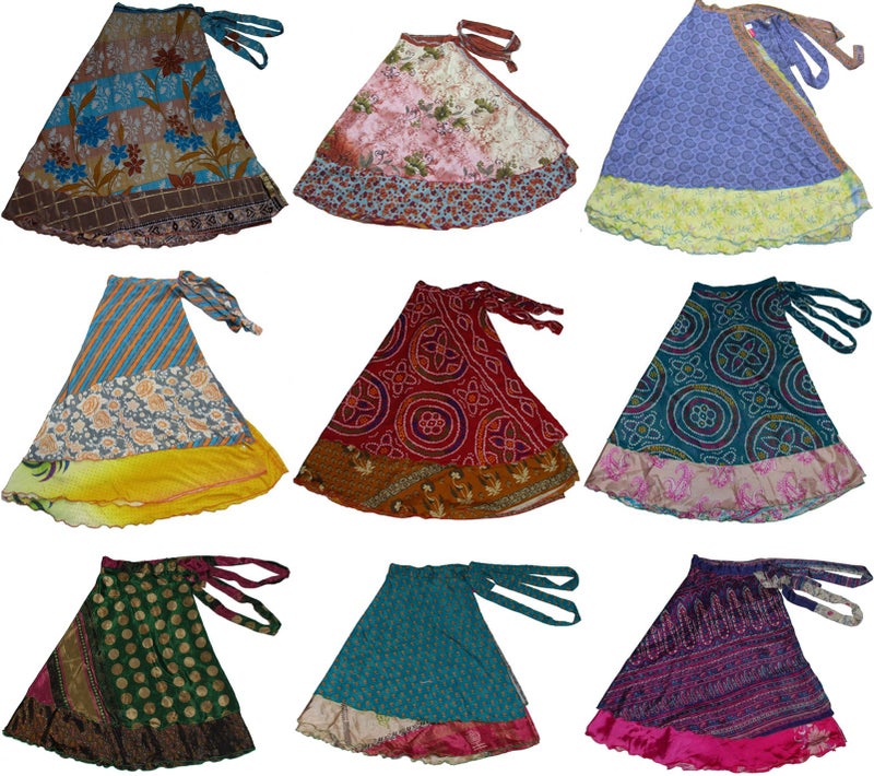 WevezÂ® Pack of 3 Reversible Wrap Around Skirts for Women â€“ Long Printed Boho Skirts, 36-Inch Length (Multicolor) - Image 4